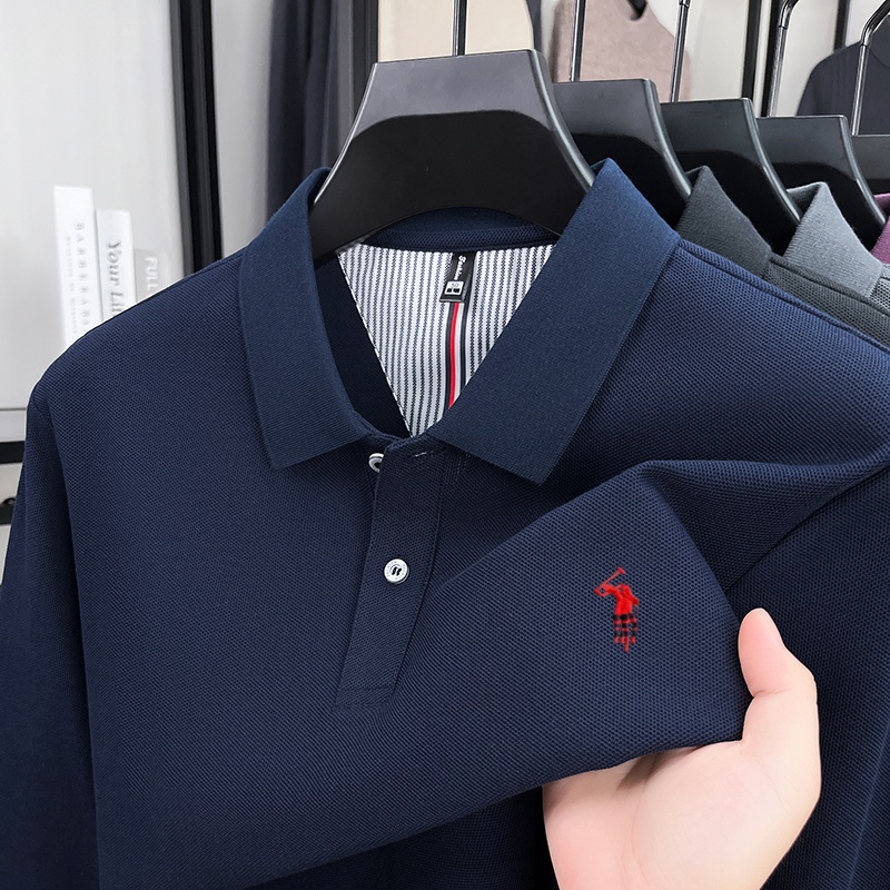 Polo Shirt Equestrian - 2026年ファッションメンズ定番ブランド馬術刺繍ポロシャツ春秋純綿快適肌触り長袖