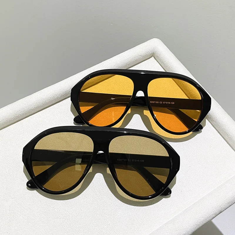 Outdoor Sport Glasses - ファッションオーバーサイズパイロットサングラス レディース ヴィンテージフラットトップシェード UV400 メンズ アウトドアスポーツ