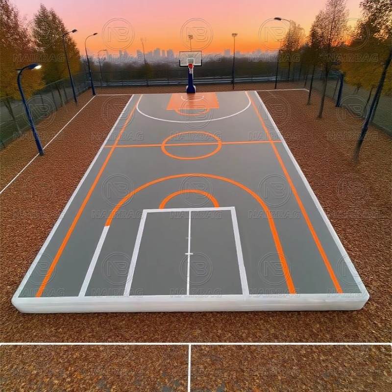 Outdoor Sport Court Flooring - エアコート インフラスポーツコート エアトラック アトラクションズ 屋外バスケットボール＆ピクルボールコート フロアマット
