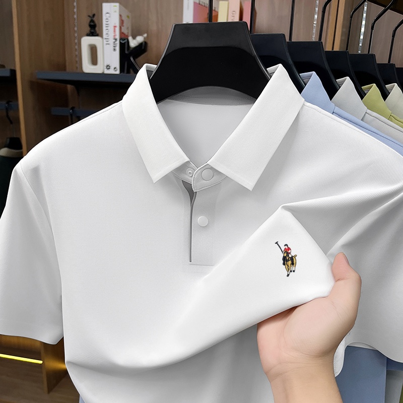 Polo Shirt Equestrian - 豪華男性の定番ブランドファッション馬術刺繍半袖Tシャツ夏の新作高級氷糸通気ポロシャツ