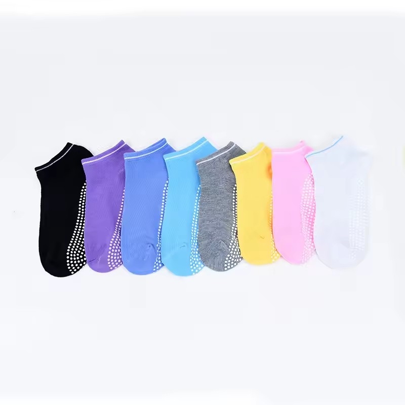 Trampoline Park Sock - 1-3 ペア女性用滑り止め靴下トランポリンヨガソックス綿通気性ショートソックス弾性スポーツ少年少女屋外スポーツソックス