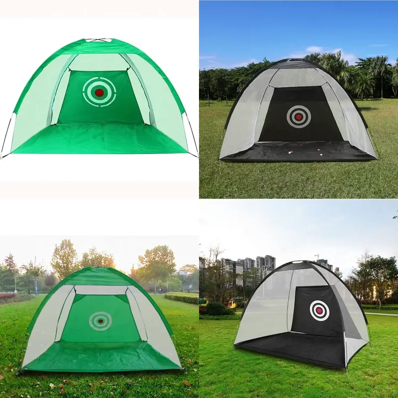 Outdoor Sports Accessories - ポータブル2Mナイロン製バッティングネットテント折りたたみ式ゴルフアクセサリー＆アウトドアスポーツトレーニングケージ練習用スイングトレーナー