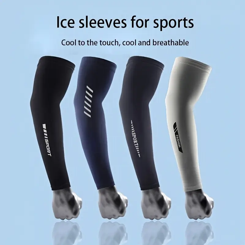 Outdoor Sport Gear - アイスシルクスリーブ UV 保護サイクリングスリーブ冷却通気性アームスリーブ男性女性アウトドアスポーツ滑り止めサイクリングスリーブ