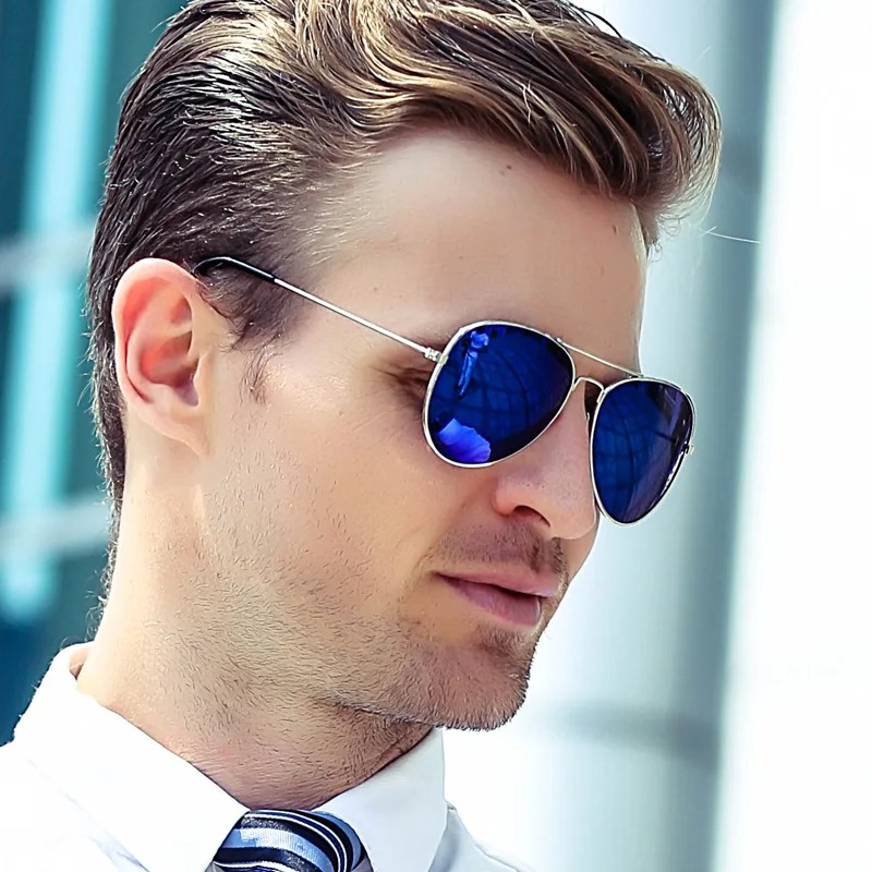 新しいファッションクラシックメガネ男性用アビエイターメタルフ - Outdoor Sport Glasses のレビューと価格