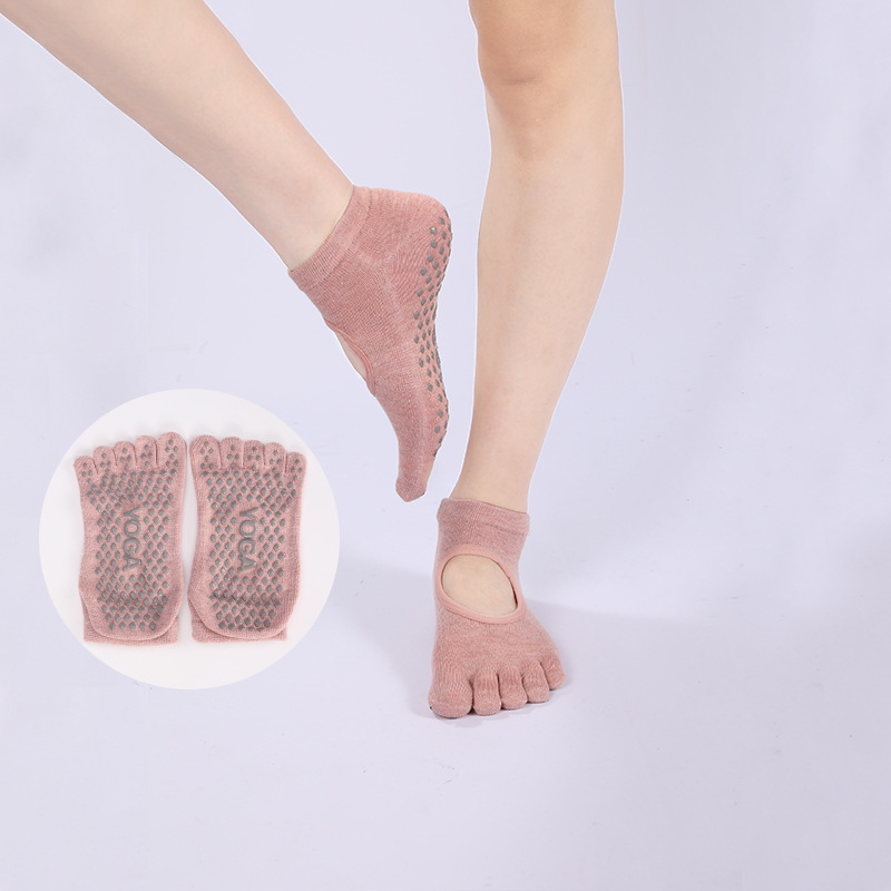 つま先が5本指のつま先が付いた,通気性,滑り止めの女性用ヨガ - Trampoline Park Sock のレビューと価格