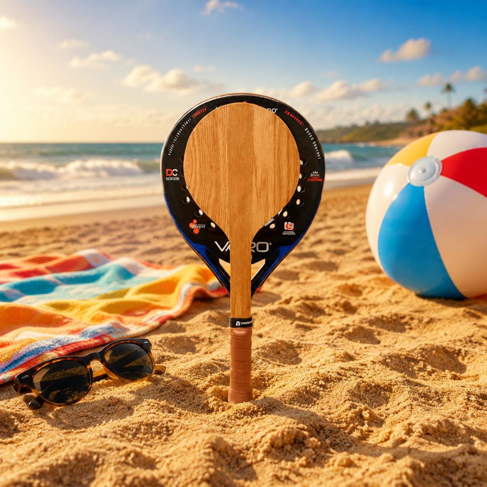 木製ビーチテニスラケット ビーチトレーニングラケット 快適な - Outdoor Sports Accessories のレビューと価格