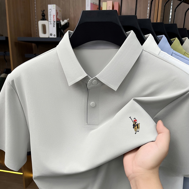 豪華男性の定番ブランドファッション馬術刺繍半袖Tシャツ夏の新 - Polo Shirt Equestrian のレビューと価格