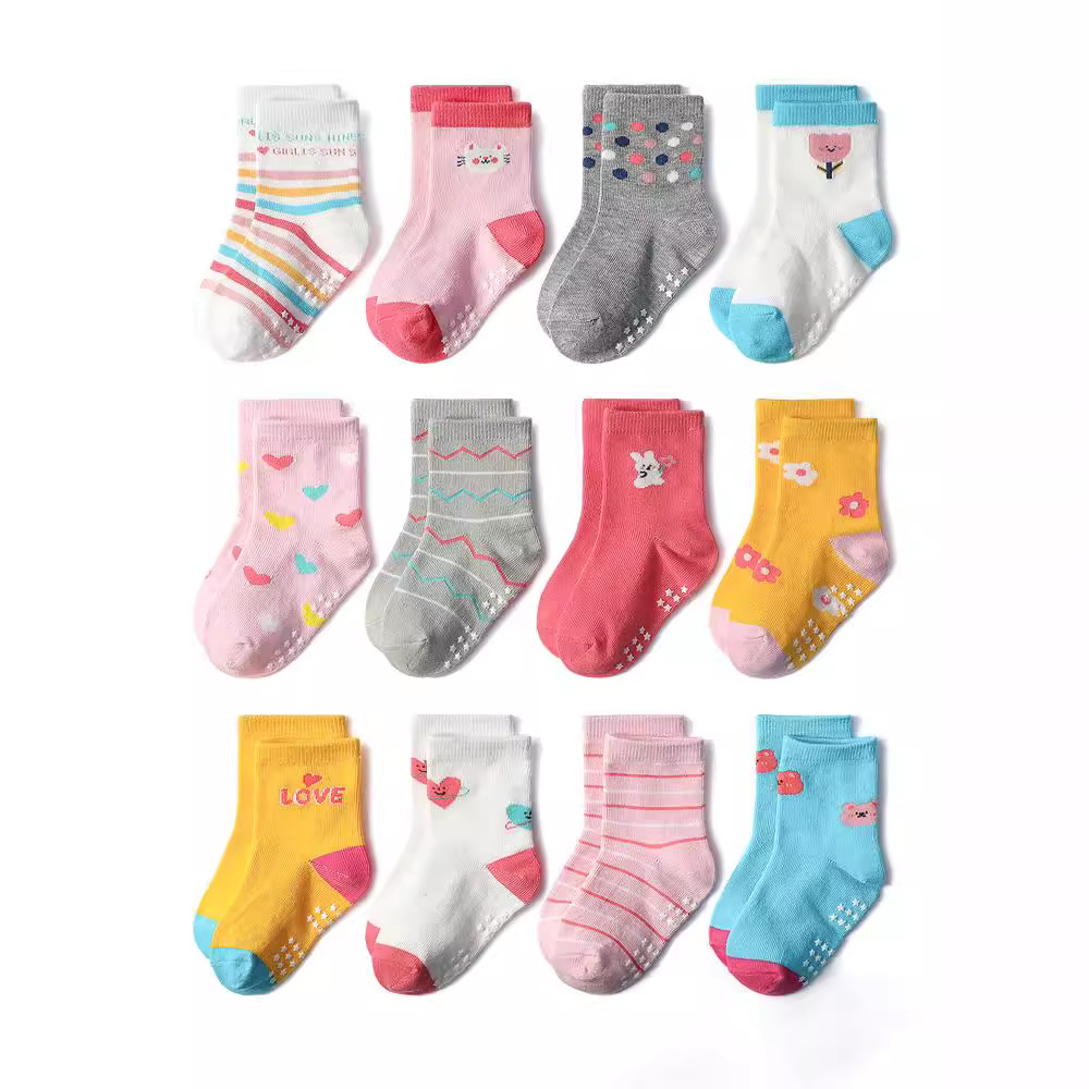 1/3/6/9/12 ペア子供靴下セット女の赤ちゃん綿ノンス - Trampoline Park Sock のレビューと価格