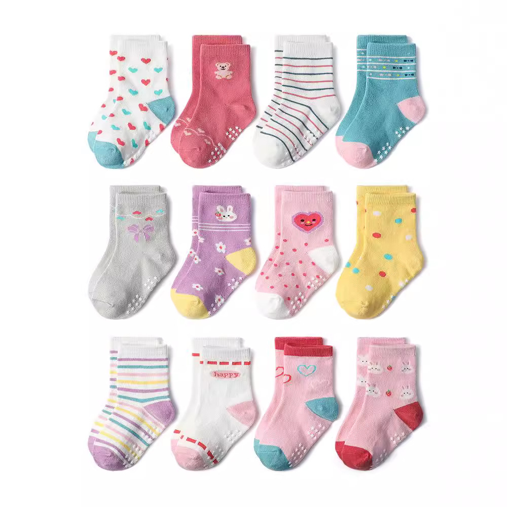 1/3/6/9/12 ペア子供靴下セット女の赤ちゃん綿ノンス - Trampoline Park Sock のレビューと価格