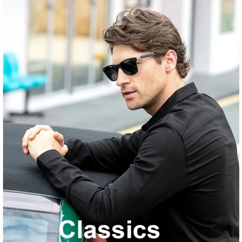 クラシックレトロ PC フレームサングラス男性屋外スポーツサ - Outdoor Sport Glasses のレビューと価格