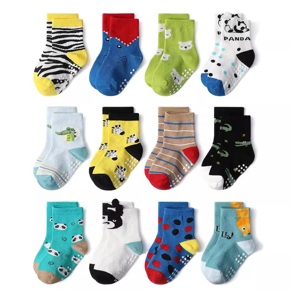 1/6/12 ペア子供靴下セット男の子用ベビー服綿滑り止めか - Trampoline Park Sock のレビューと価格