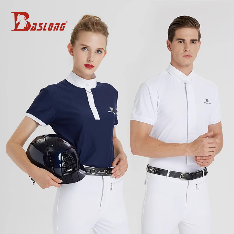 乗馬用Tシャツ ポロシャツ プロ仕様 乗馬用半袖シャツ 男女 - Polo Shirt Equestrian のレビューと価格