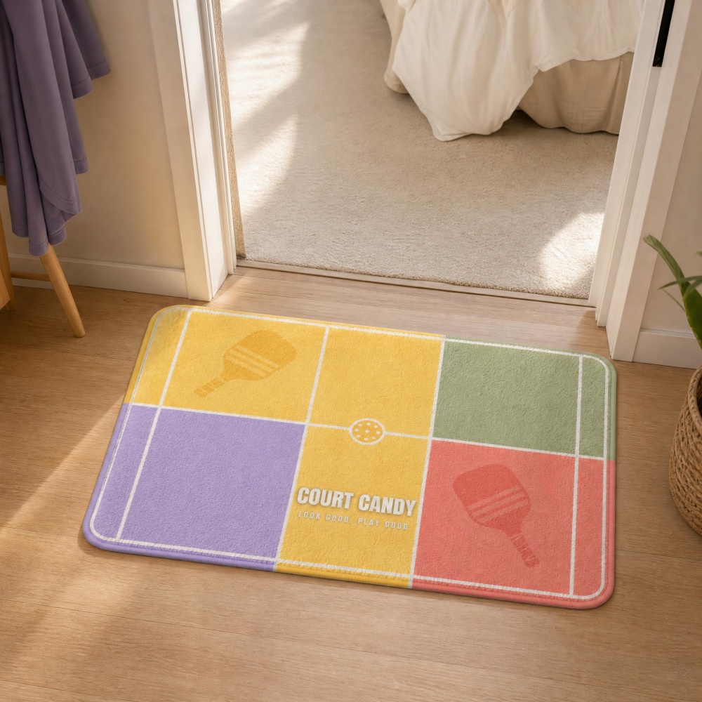 パステルピクルスボールコートフランネルドアマット、滑り止め屋 - Outdoor Sport Court Flooring のレビューと価格