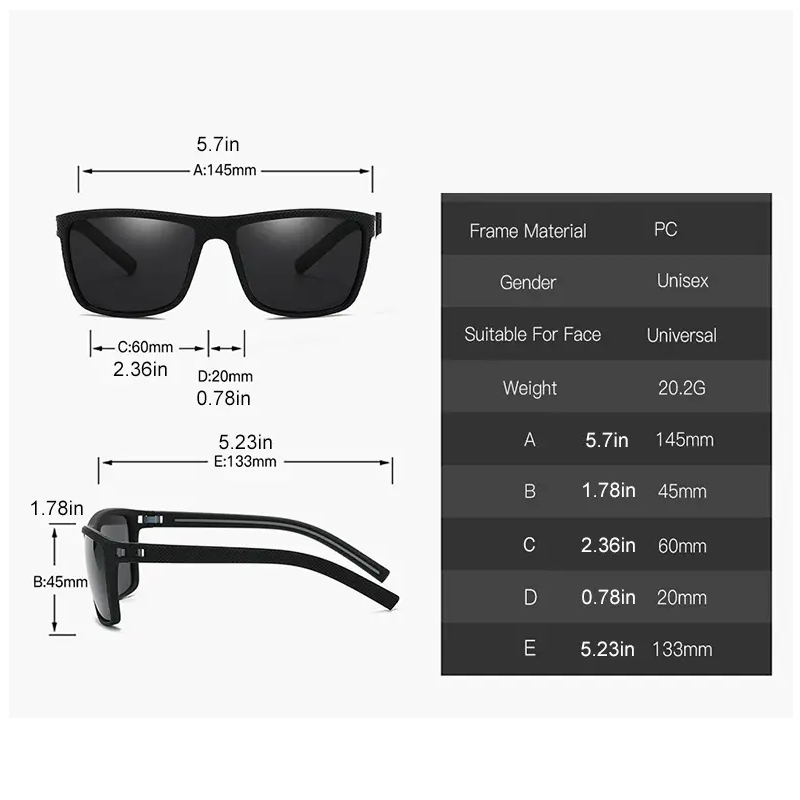 スクエアアウトドアスポーツサングラス 男女兼用 軽量フレーム - Outdoor Sport Glasses のレビューと価格