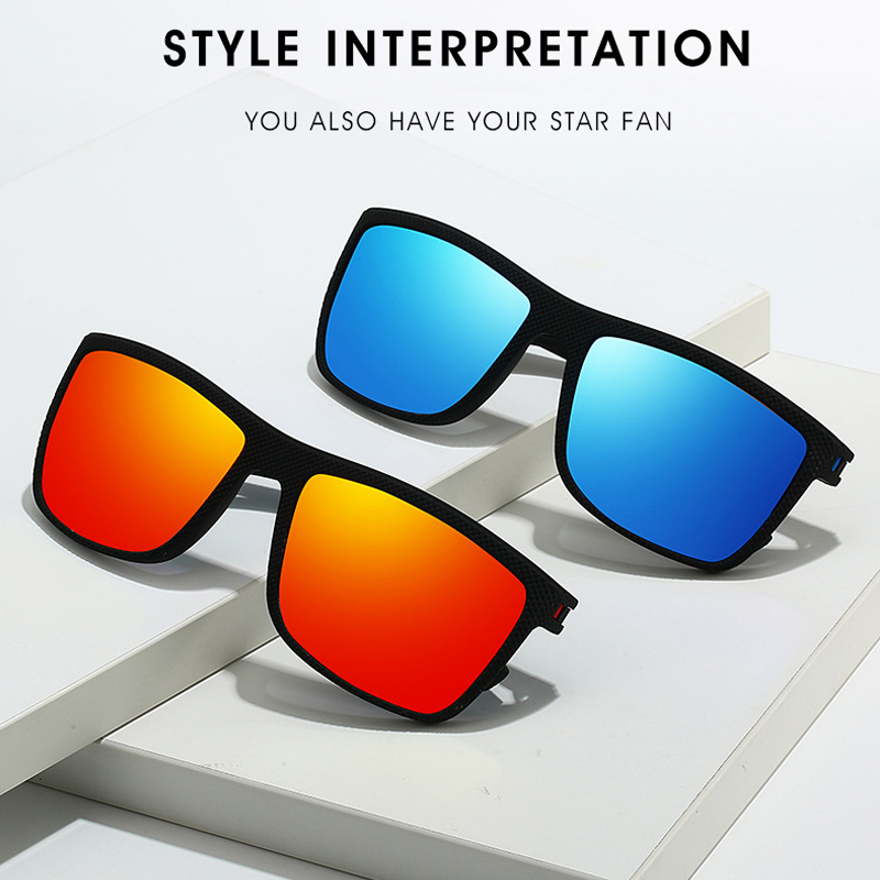 スクエアアウトドアスポーツサングラス 男女兼用 軽量フレーム - Outdoor Sport Glasses のレビューと価格