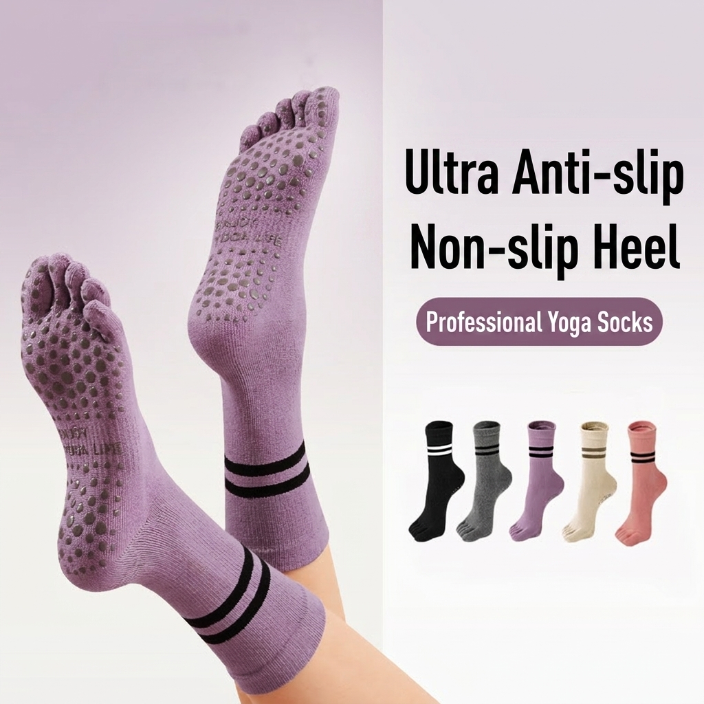6 個のピラティスソックス女性用滑り止めペアヨガソックス滑り - Trampoline Park Sock のレビューと価格