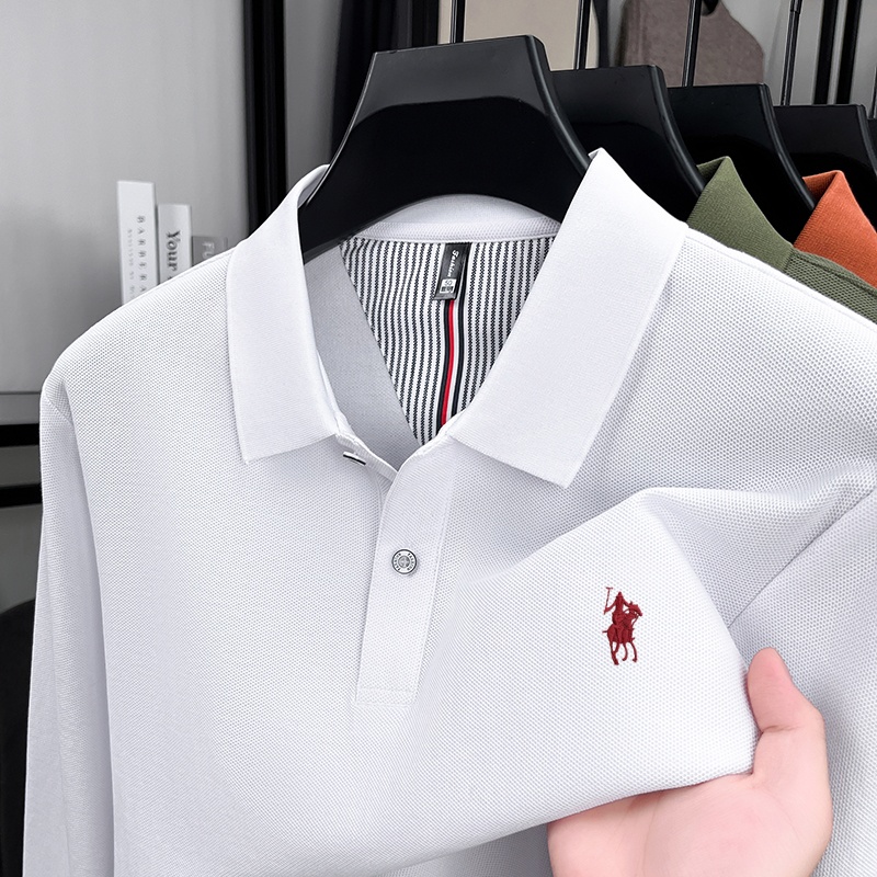 春と秋の新しいメンズブランドの美しい馬術刺繍デザインシンプル - Polo Shirt Equestrian のレビューと価格
