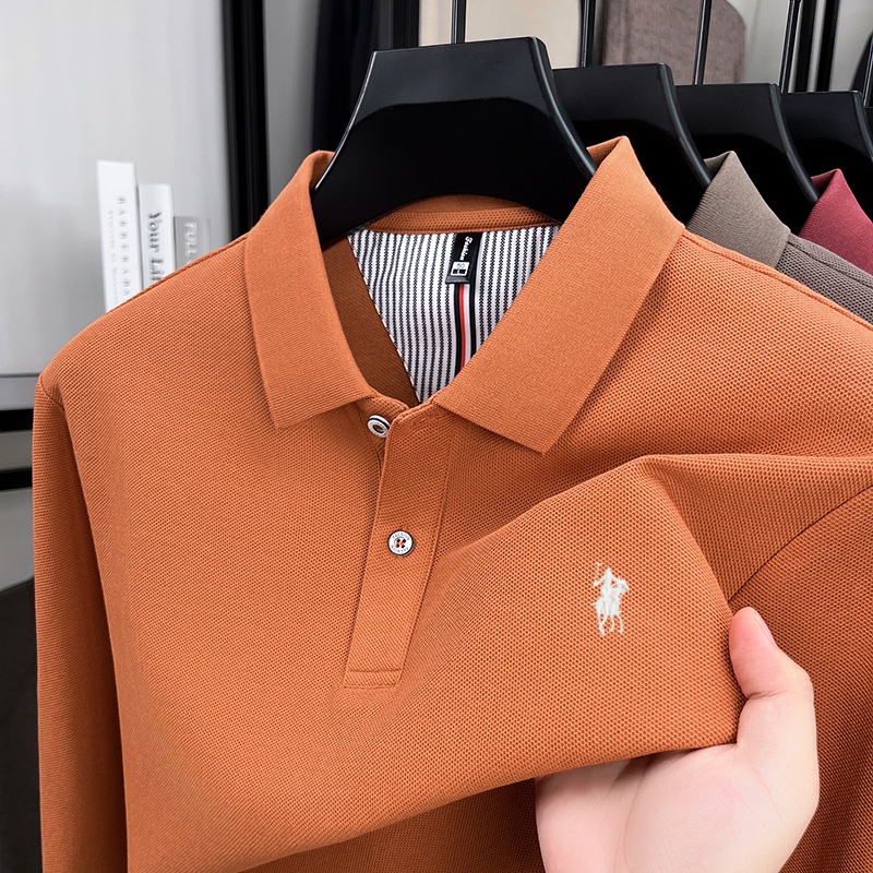 春と秋の新しいメンズブランドの美しい馬術刺繍デザインシンプル - Polo Shirt Equestrian のレビューと価格